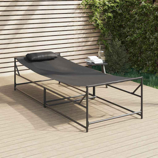 Sunbed Anthracite 200 X 74 X 73 Cm Textilene And Steel