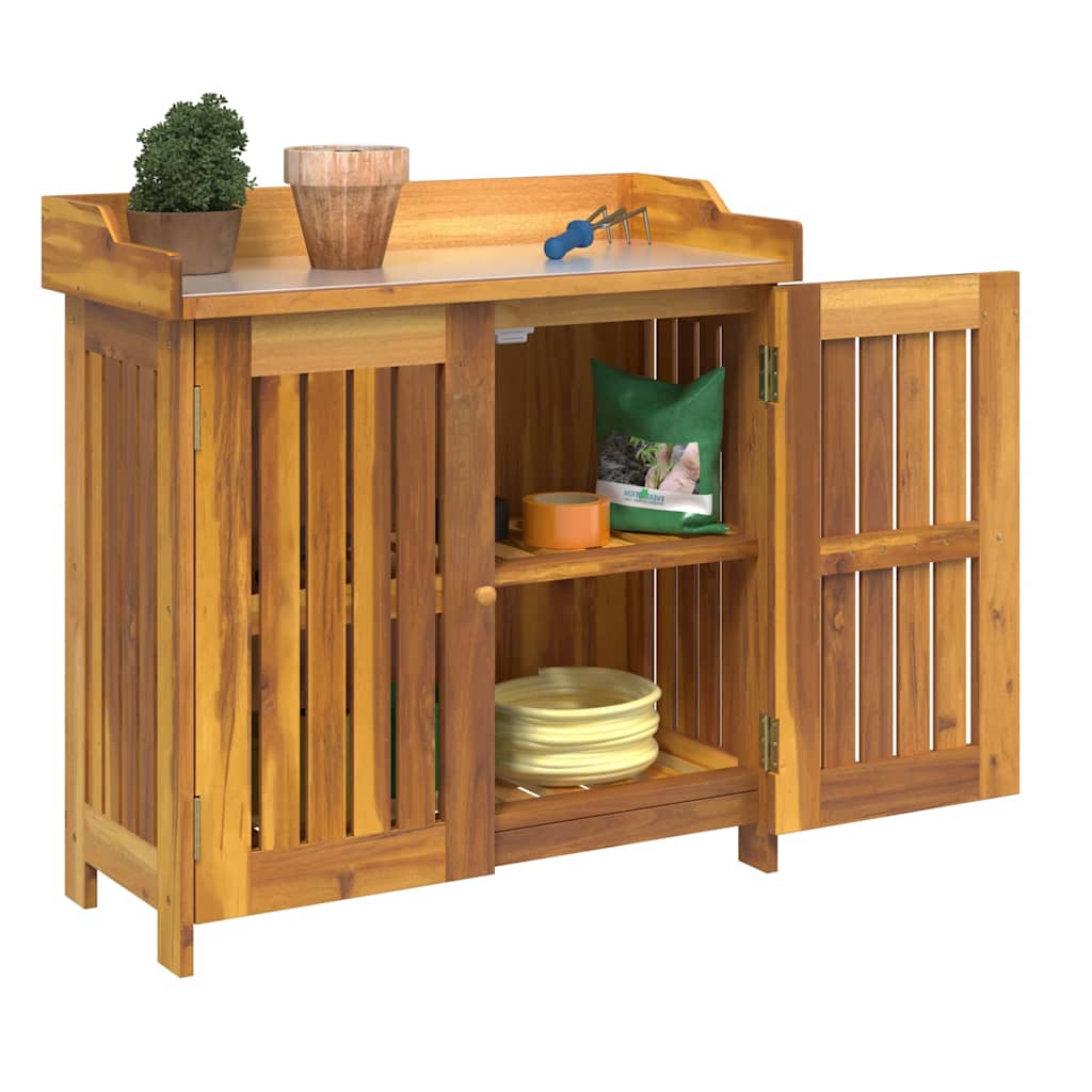 Garden Cabinet with Storage with Door Brown 78 x 36.5 x 78cm