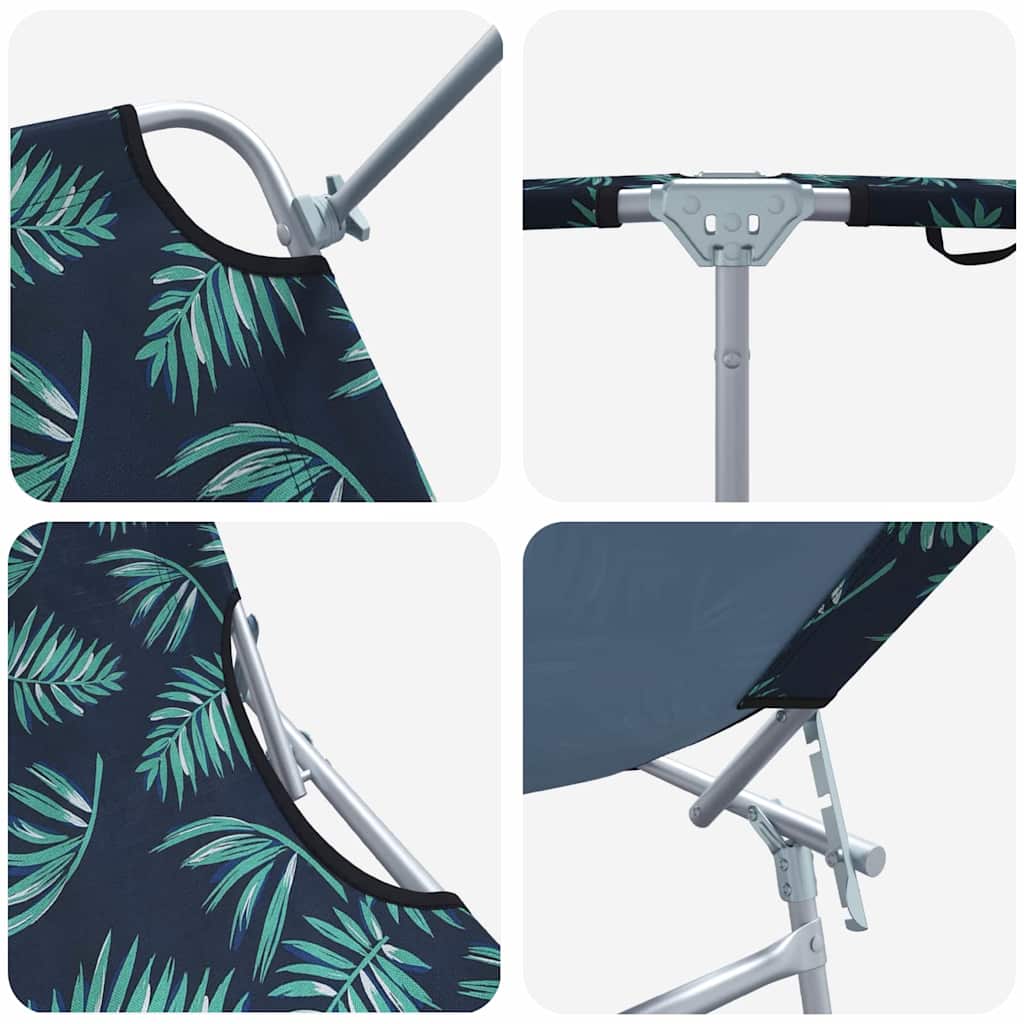 Sun Lounger Folding 2-person 2 pcs Green 58 x 188 x 77cm Fabric