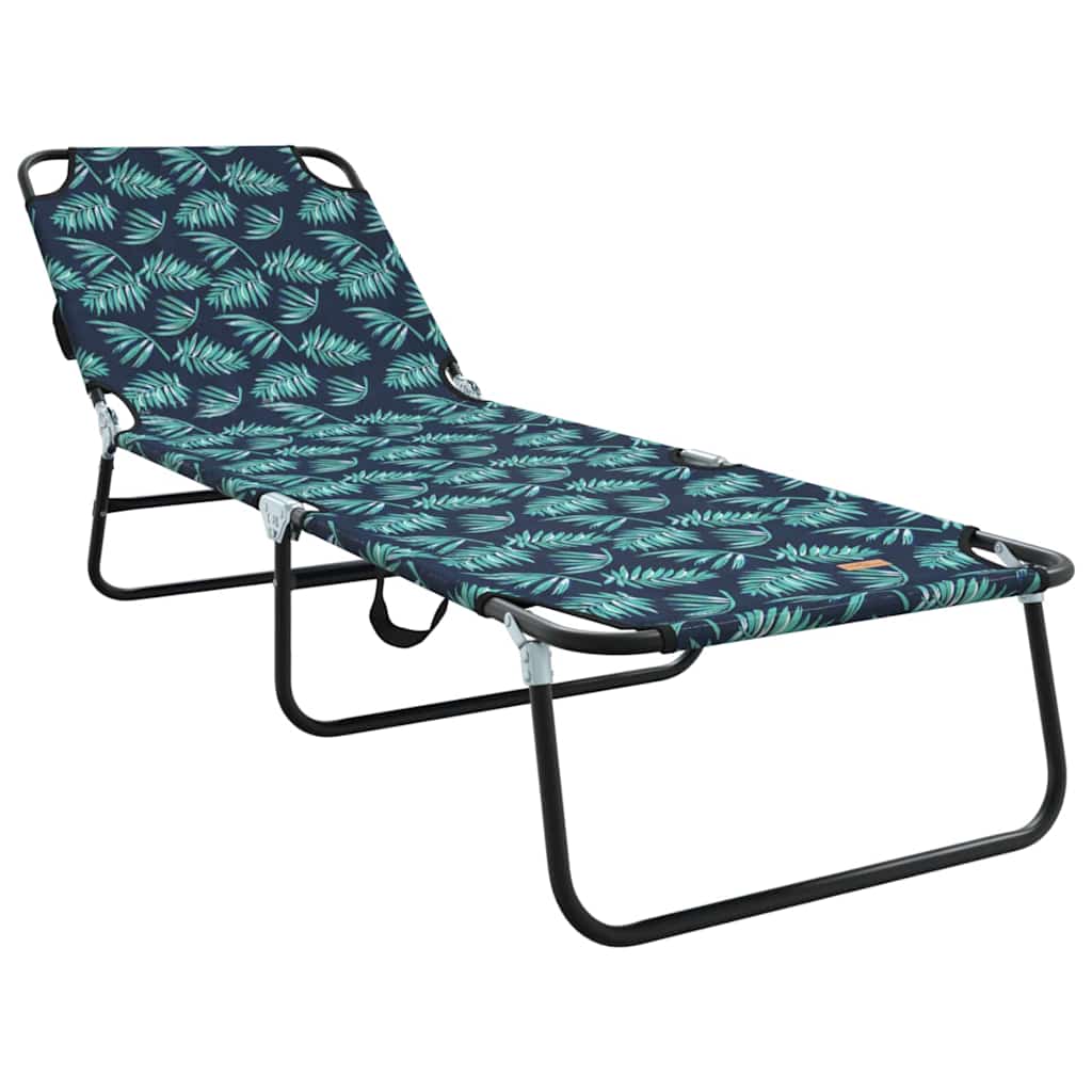 Folding Sun Lounger Folding Green 56 x 189 x 87cm Fabric