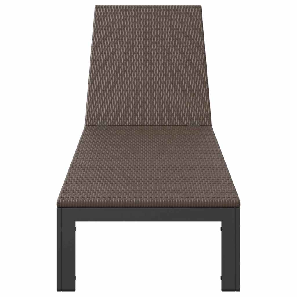 Sunbed 1-person Brown 60 x 200 x 27cm Poly Rattan