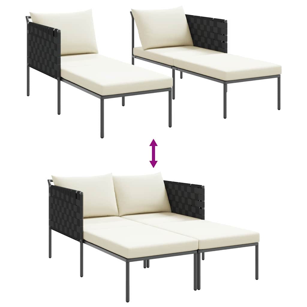 Sunbed with Cushion Anthracite 115 x 153 x 69.5cm Steel