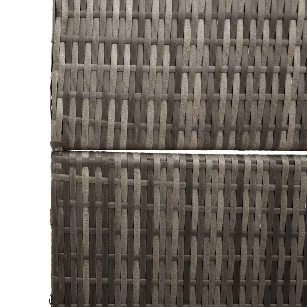 Room Divider Folding Manual Grey 195 x 180 cm Poly Rattan