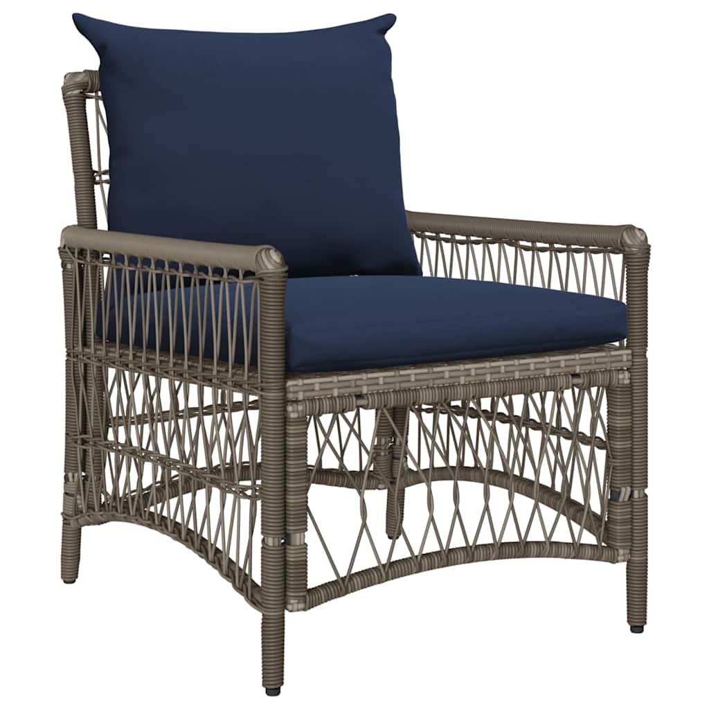 Garden Chair Grey 60 x 70 x 78cm Poly Rattan