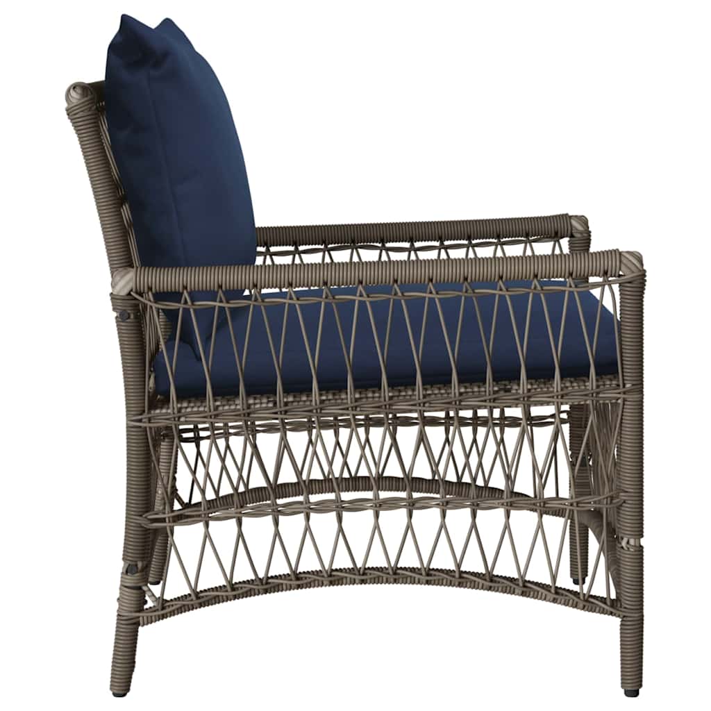 Garden Chair Grey 60 x 70 x 78cm Poly Rattan