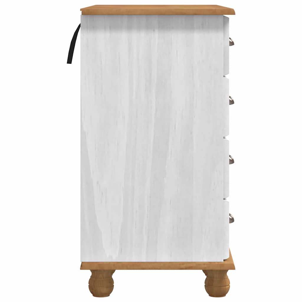 Desk with Drawer ASKIM White 95 x 40 x 75 cm Solid pine wood