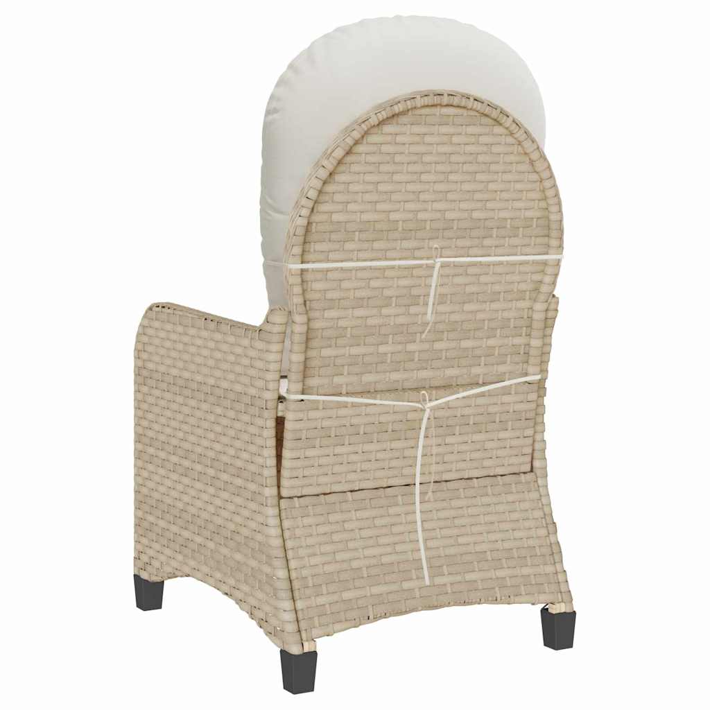 Recliner Chair Beige 56 x 66 x 95cm Poly Rattan