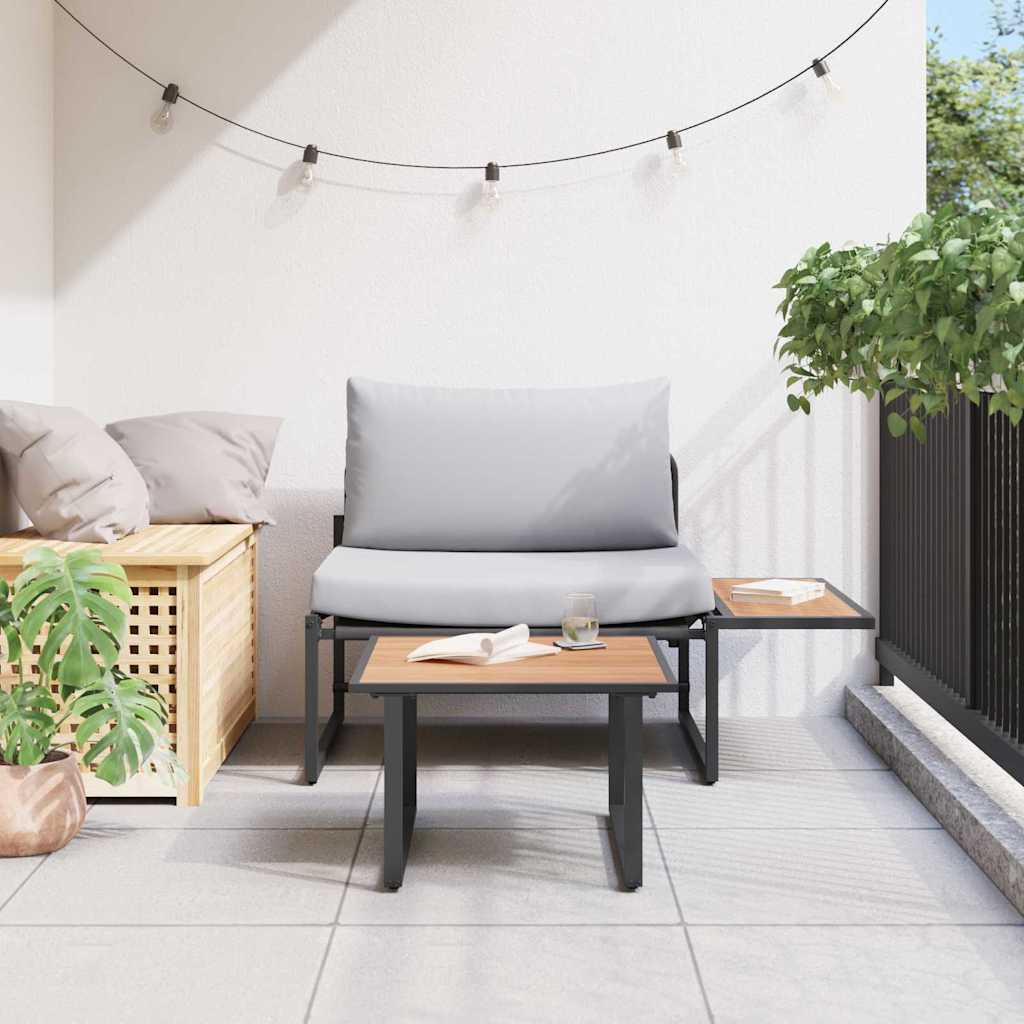 Garden Sofa Set 2 pcs Light grey Steel