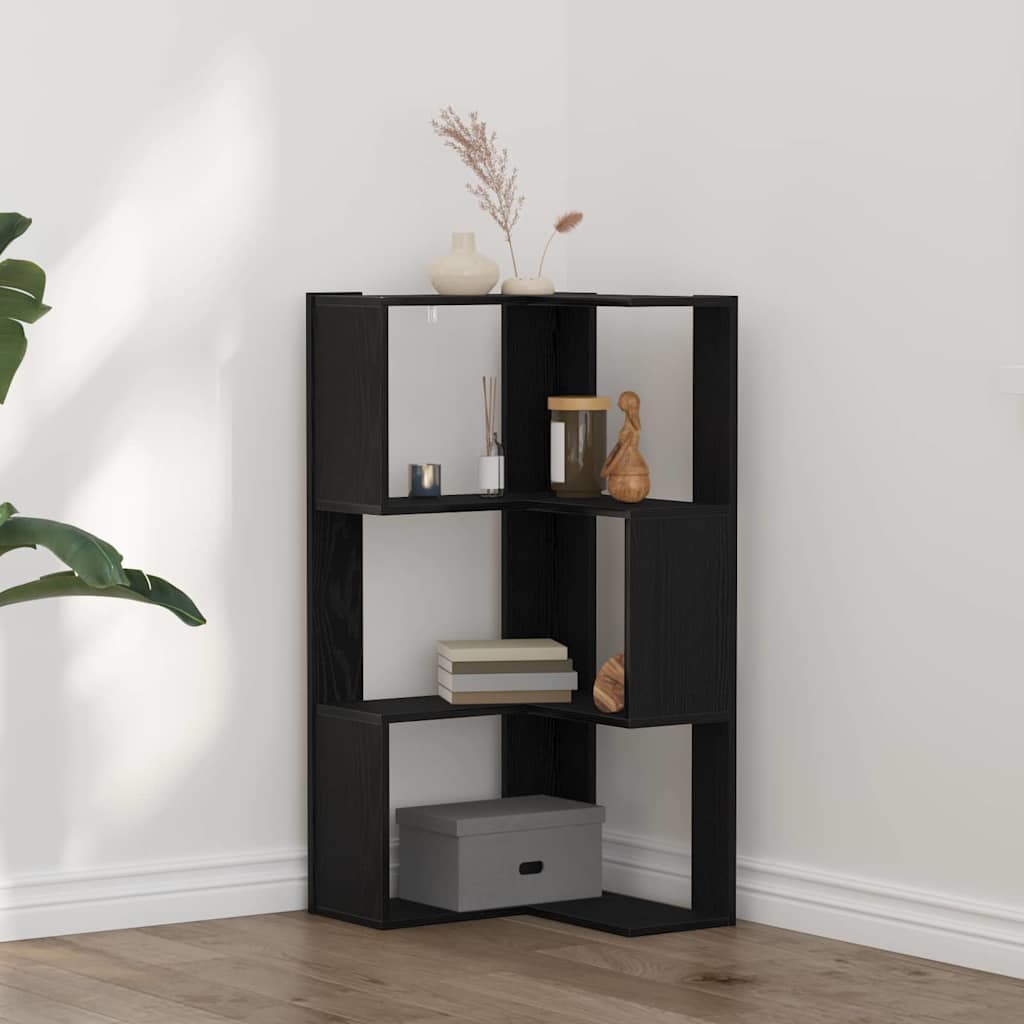 Corner Bookcase Black oak 50 x 50 x 102 cm Engineered wood