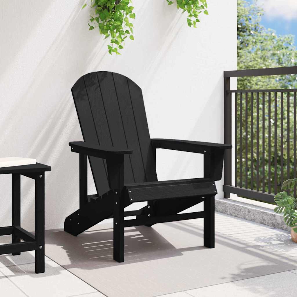 Adirondack Chair Black 74 x 82 x 92cm HDPE