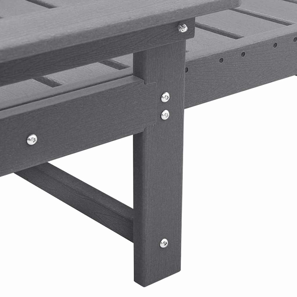 Sun Lounger Light Grey 73.5 x 92 x 90cm HDPE