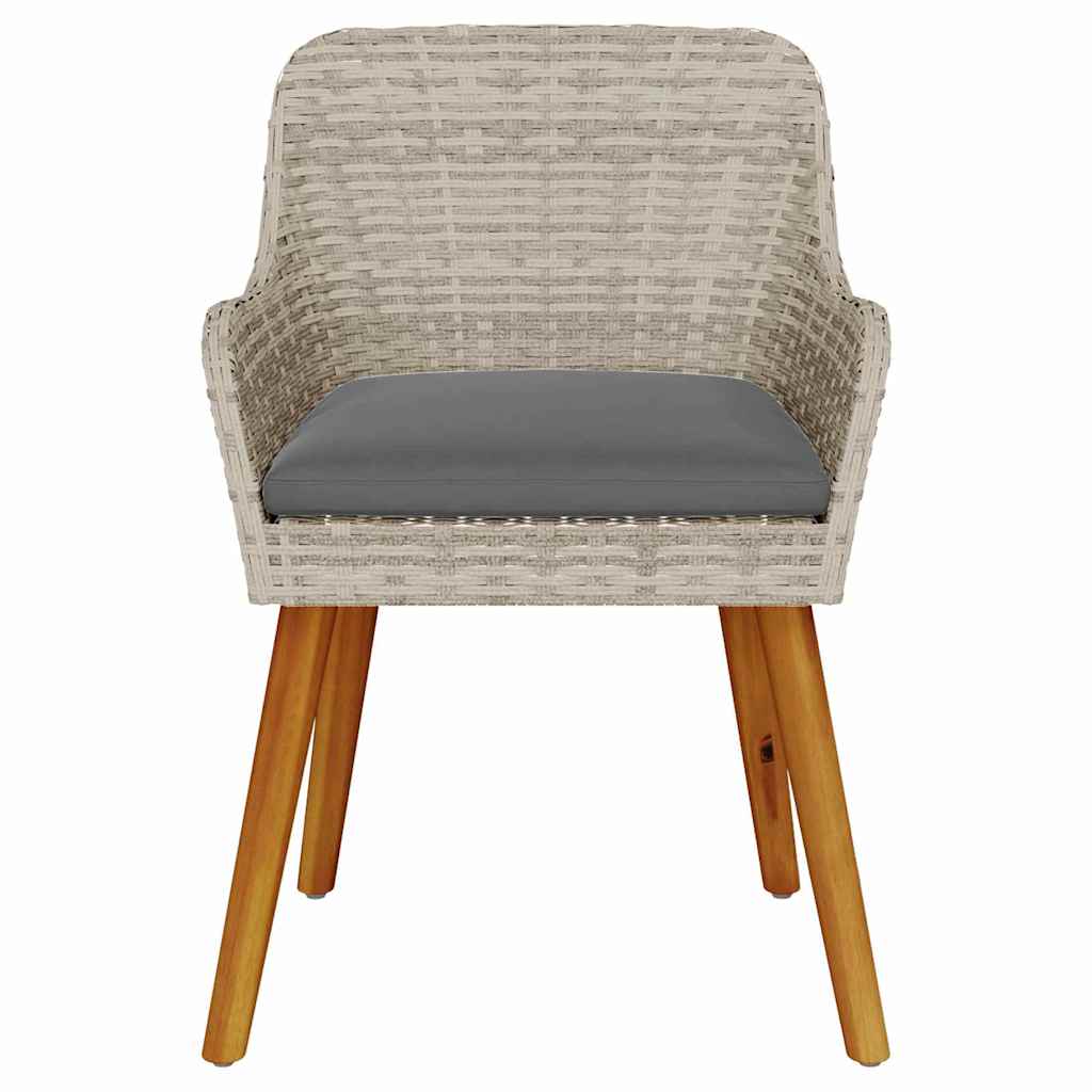 Garden Chair 2 pcs Light Grey 55 x 62.5 x 82cm Poly Rattan