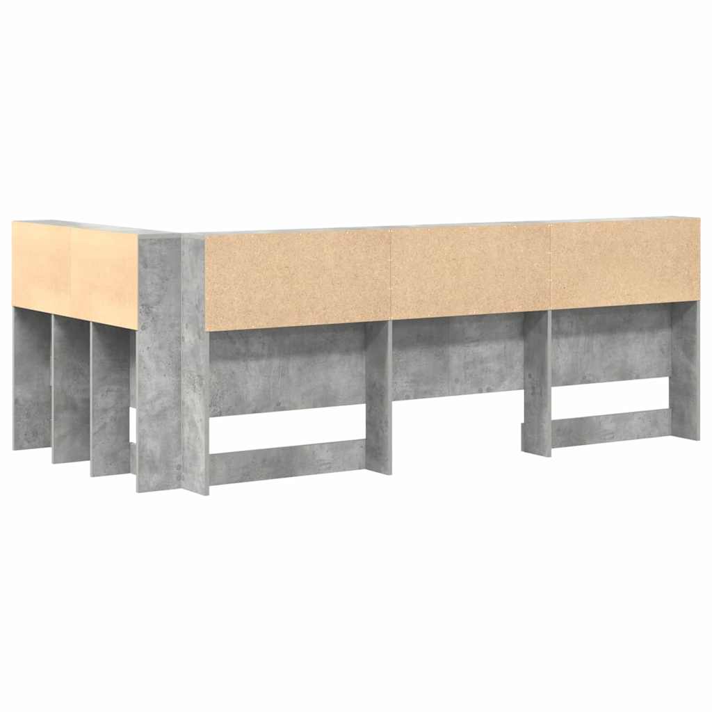 Storage Headboard Concrete grey 80 cm Engineered wood