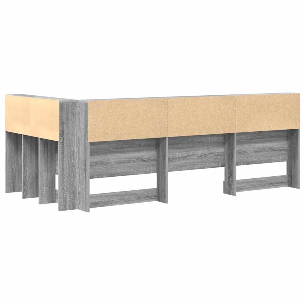 Storage Headboard with Shelf Grey sonoma 80 cm Engineered wood