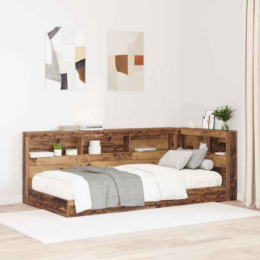 Storage Headboard with Shelf Old wood 80 cm Engineered wood