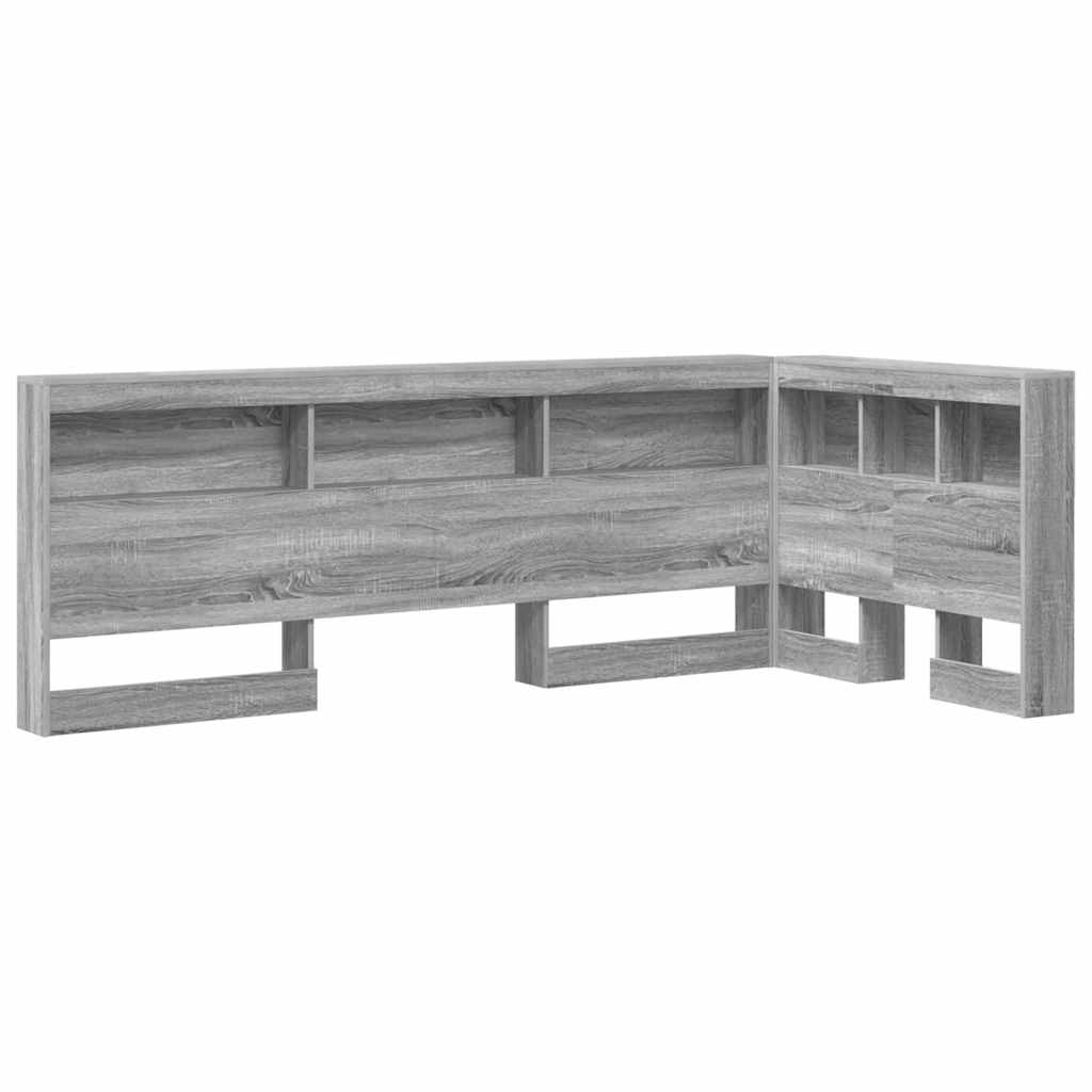 Storage Headboard with Shelf Grey sonoma 90 cm Engineered wood