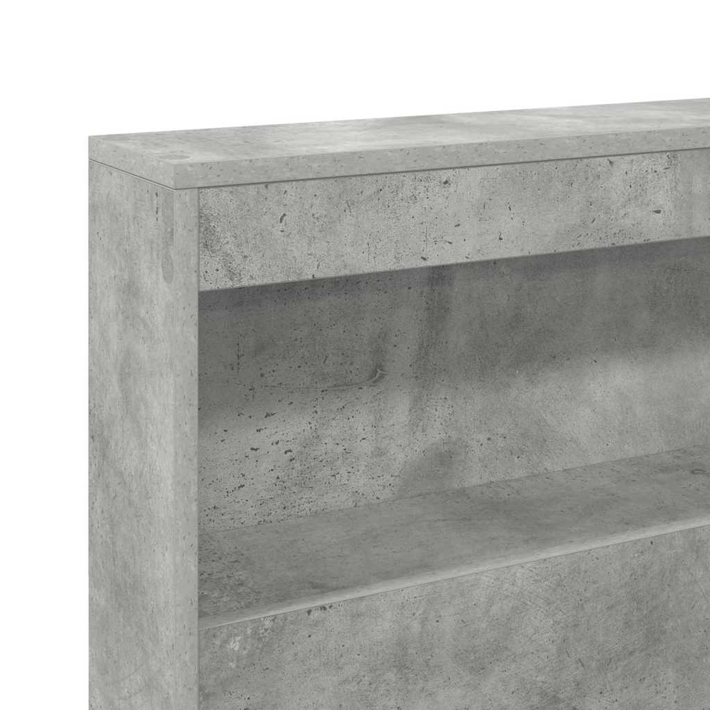 Storage Headboard Concrete grey 200 cm Engineered wood