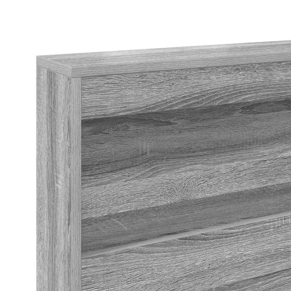 Storage Headboard with Shelf Grey sonoma 120 cm Engineered wood