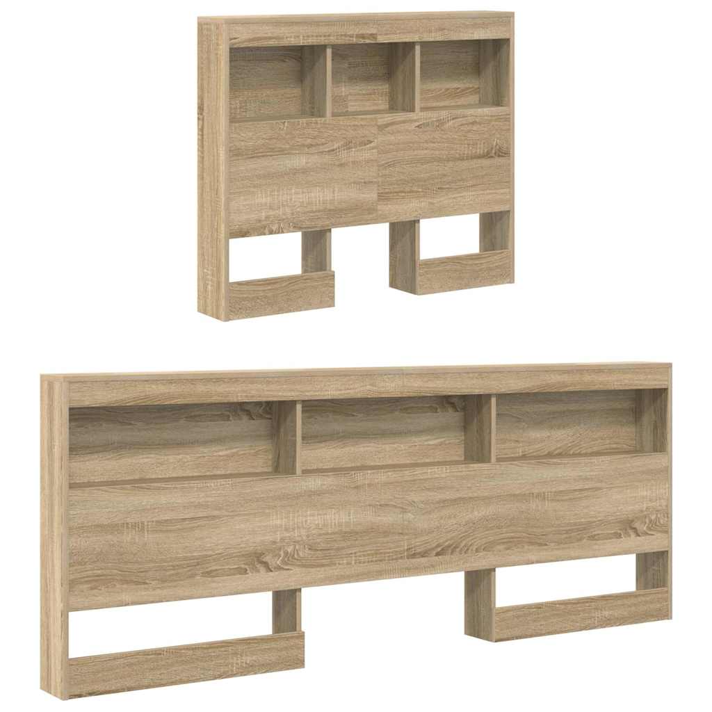 Storage Headboard with Shelf Sonoma oak 75 cm Engineered wood