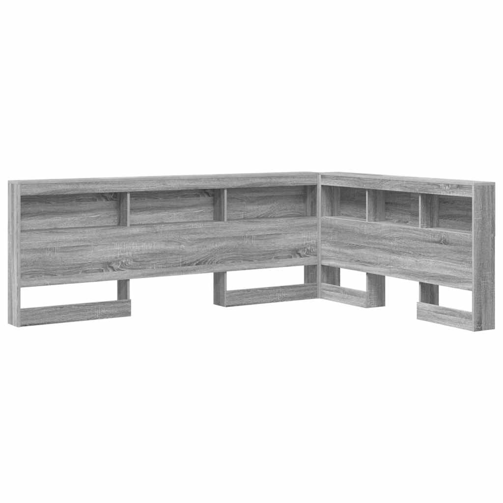 Storage Headboard with Shelf Grey sonoma 140 cm Engineered wood