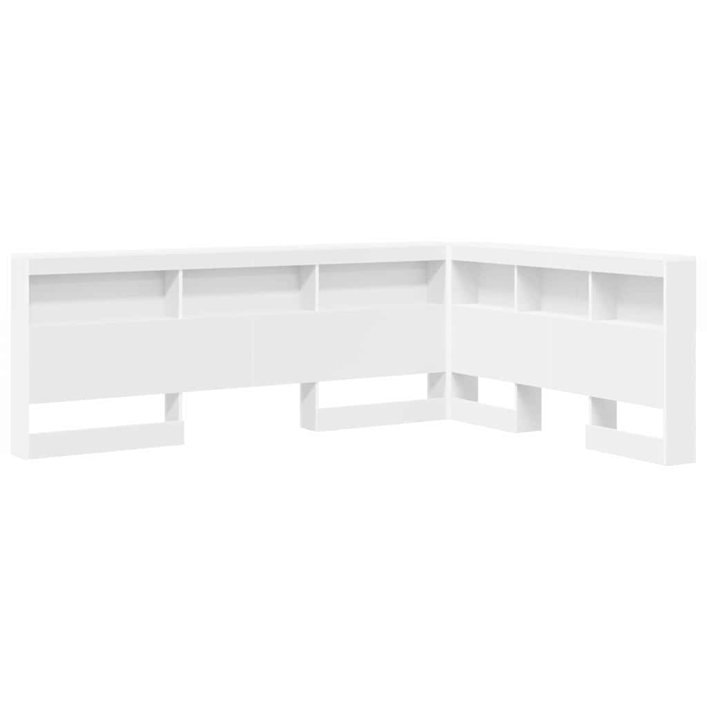 Storage Headboard with Shelf White 135 cm Engineered wood