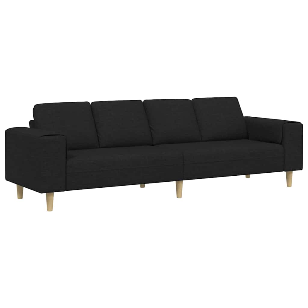 Sofa Set Black Fabric