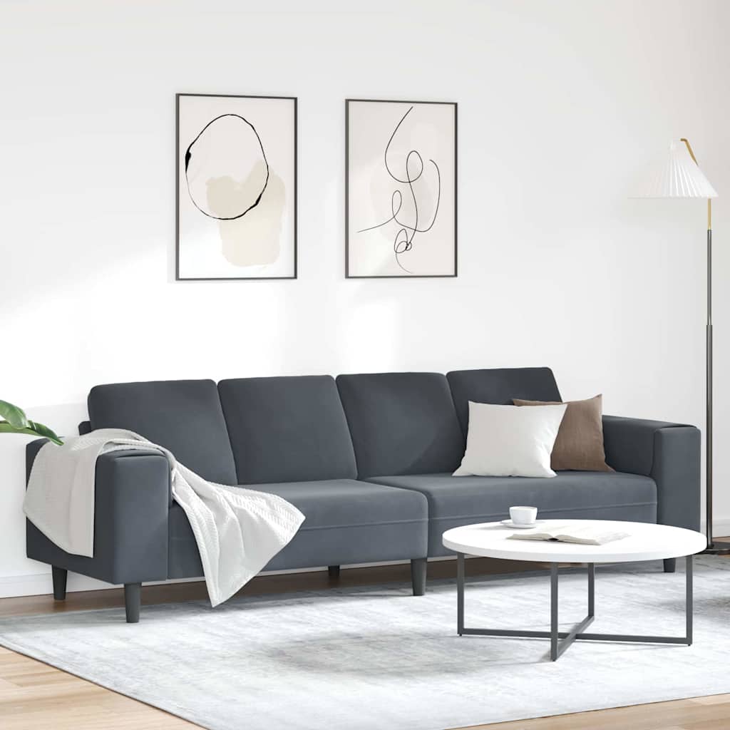 Sofa Set Dark grey Velvet