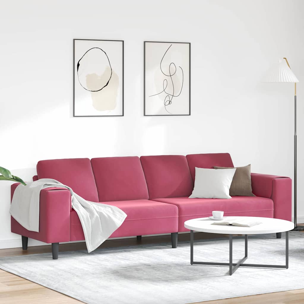 Sofa Set Wine red Velvet