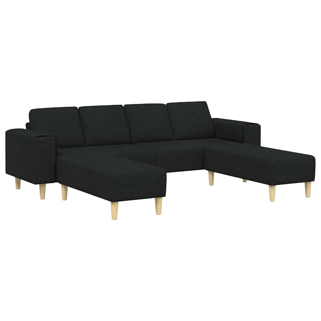 Sofa Set Black Fabric