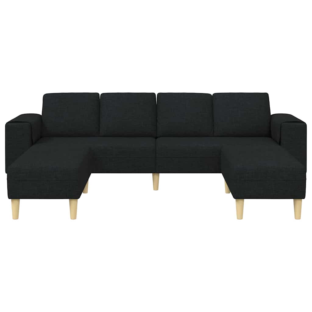 Sofa Set Black Fabric