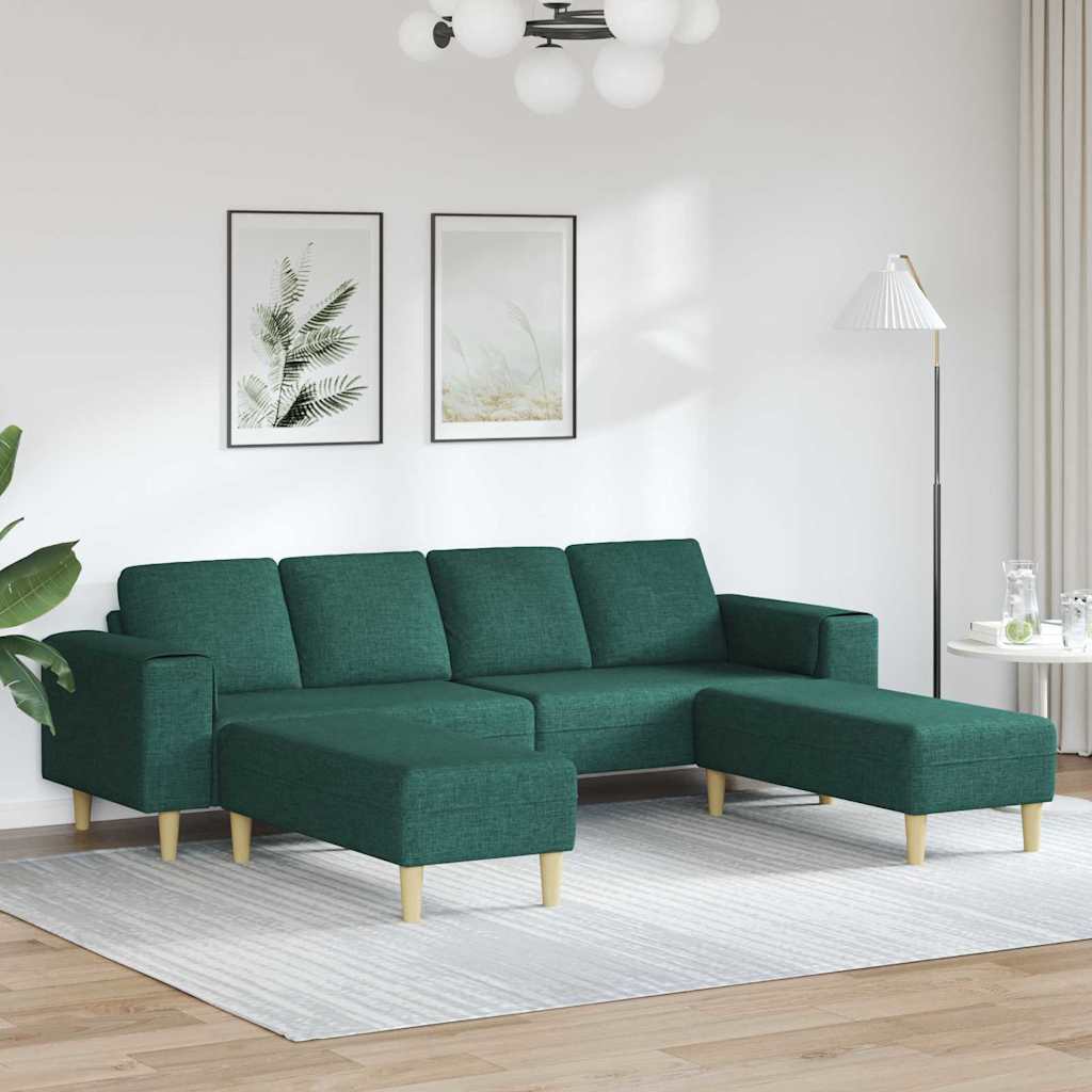 Sofa Set Dark green Fabric