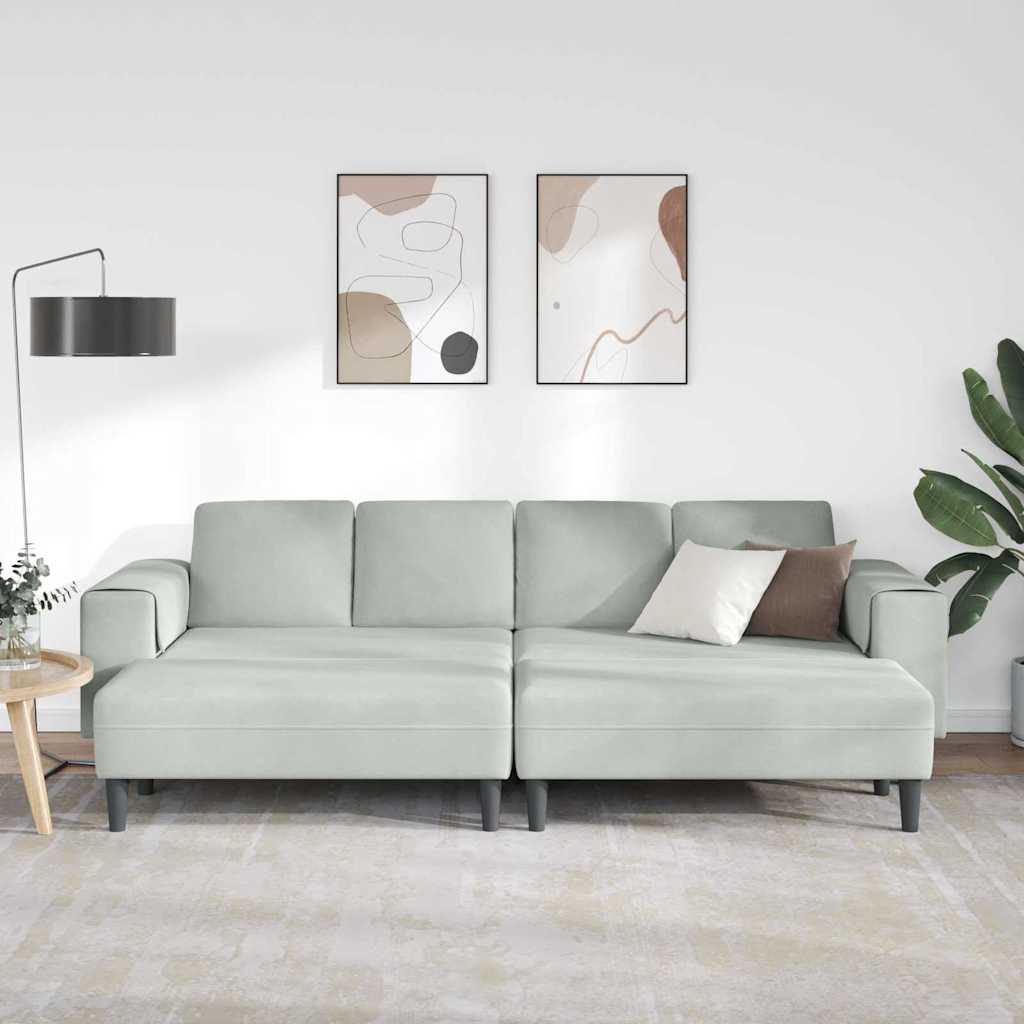 Sofa Set Light grey Velvet