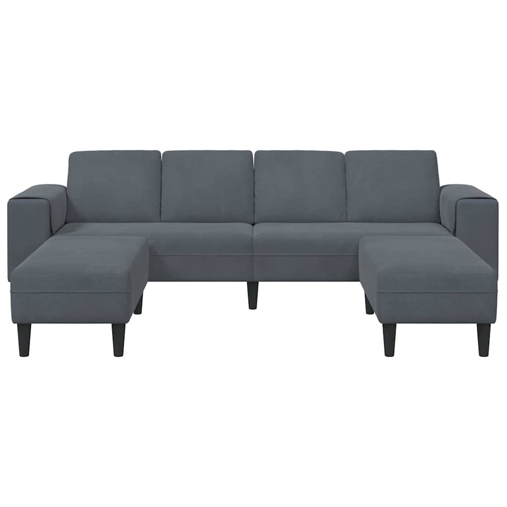 Sofa Set Dark grey Velvet