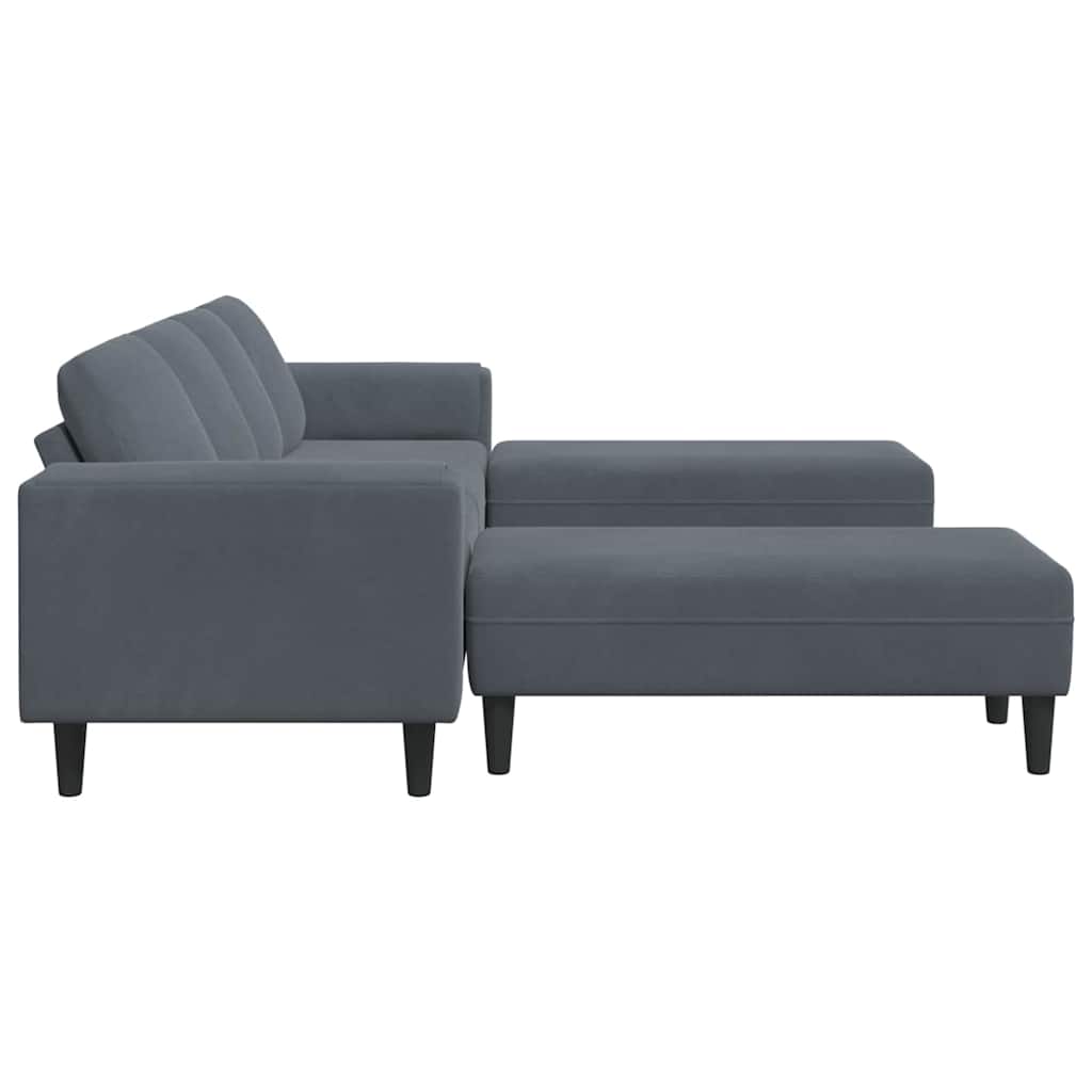 Sofa Set Dark grey Velvet