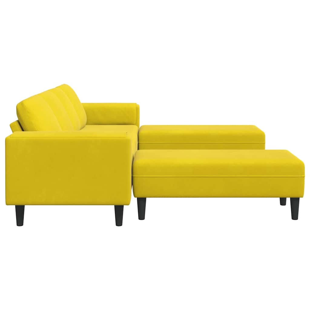 Sofa Set Yellow Velvet