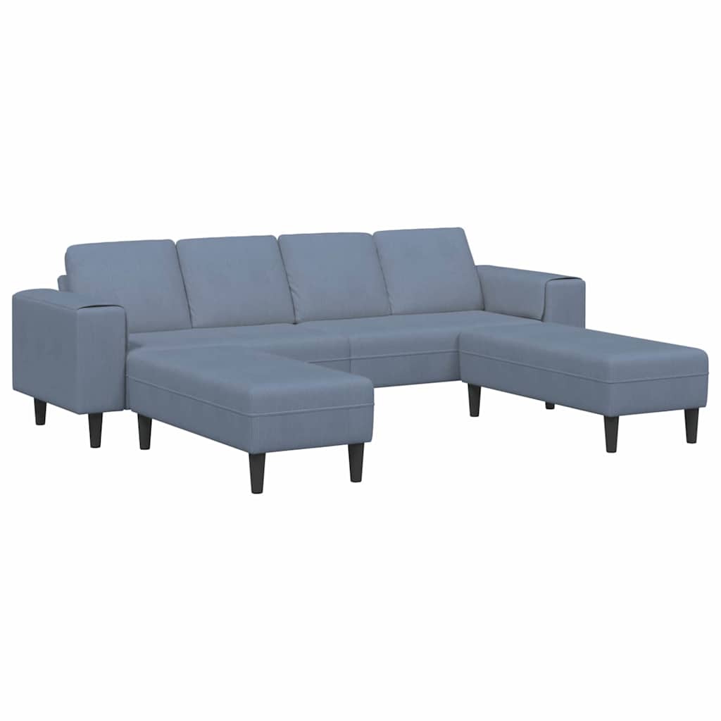 Fabric Sofa with Cushion Blue Corduroy fabric