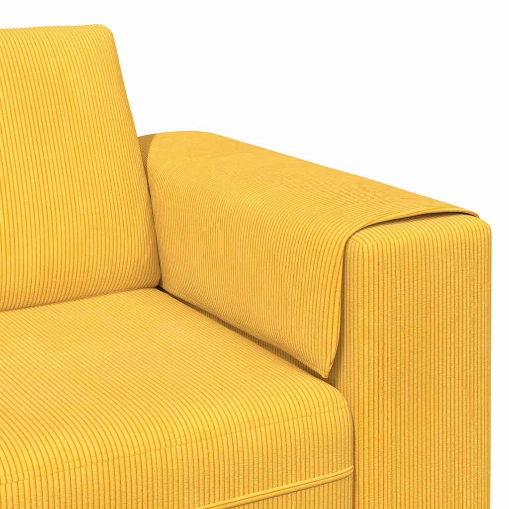 Fabric Sofa Light Yellow Corduroy fabric