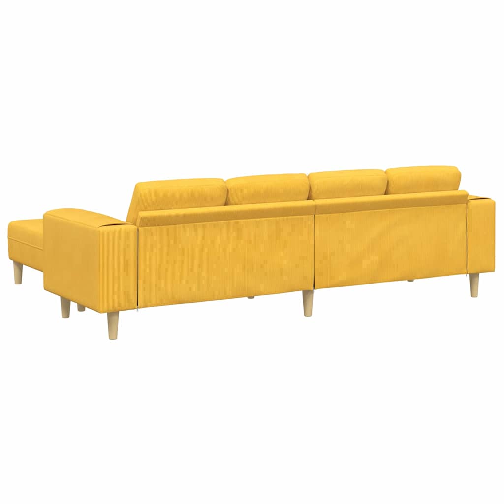 Fabric Sofa Light Yellow Corduroy fabric