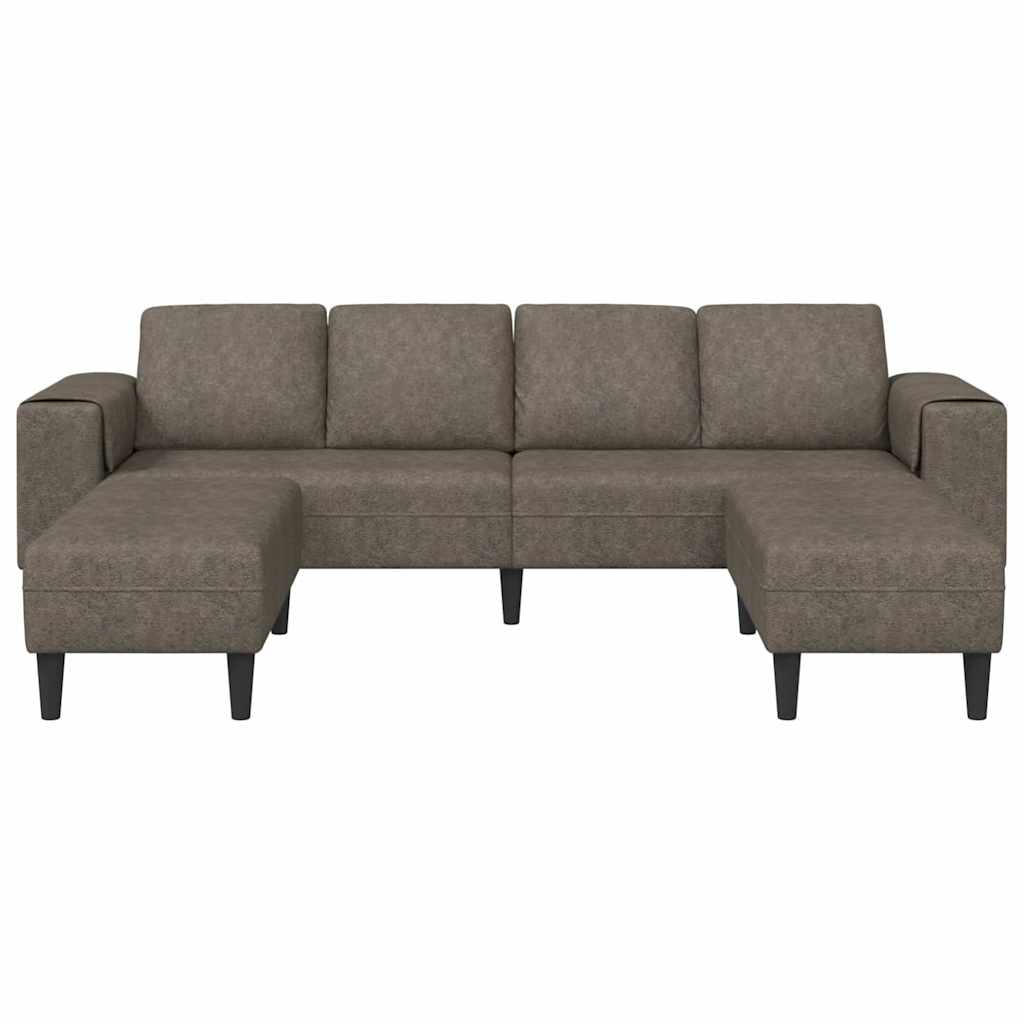 Sofa Set Dark grey Faux suede leather