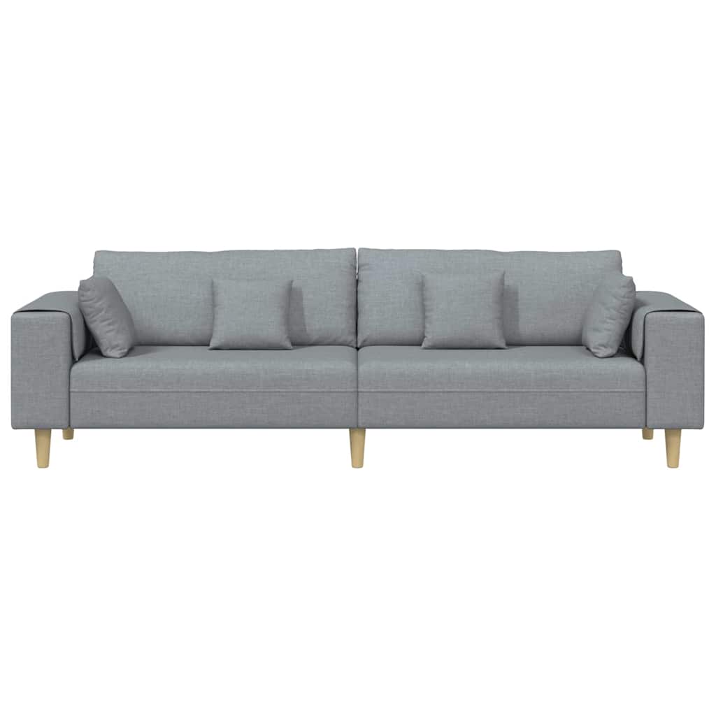 Fabric Sofa with Cushion Light Grey 208 cm Fabric