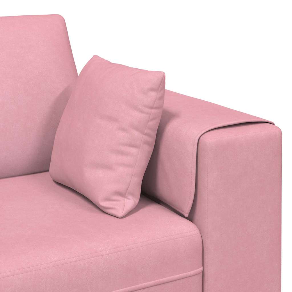 Velvet Sofa with Cushion Pink 209 cm Velvet