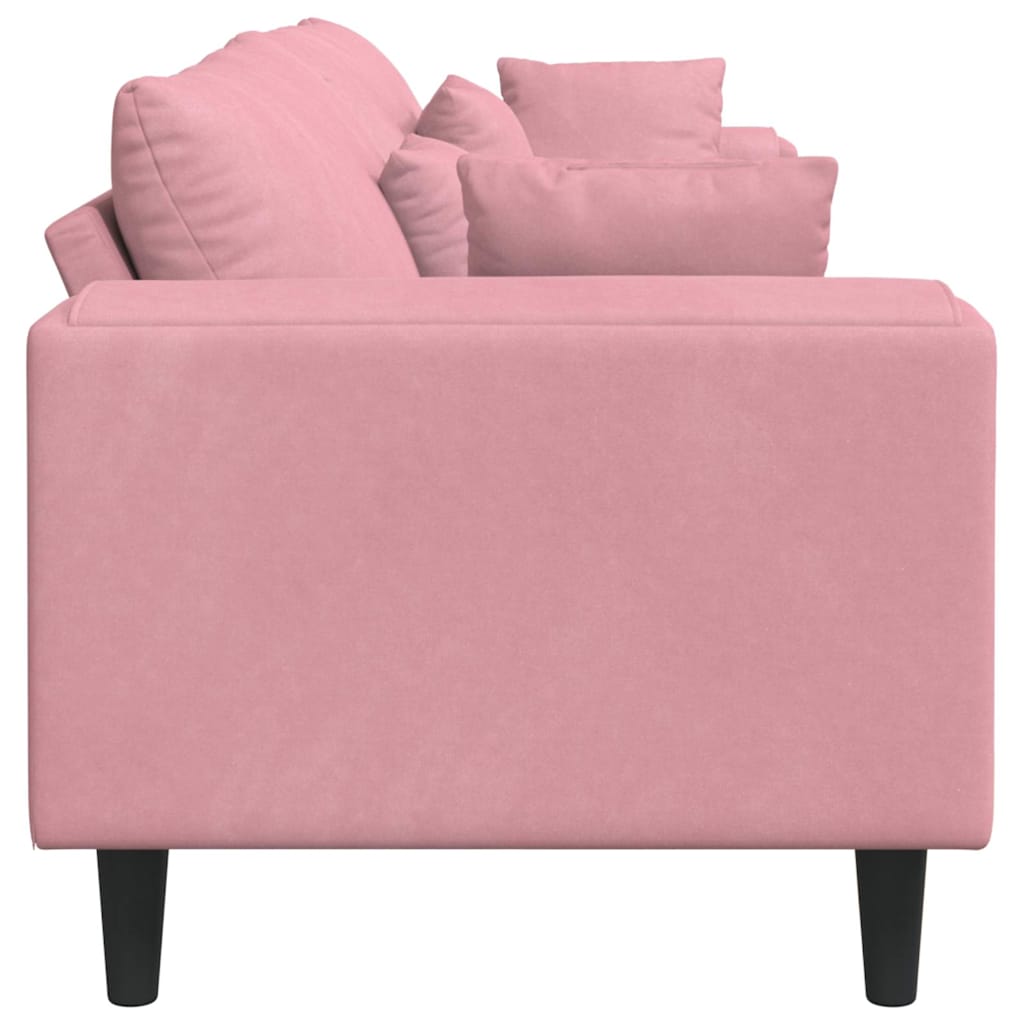 Velvet Sofa with Cushion Pink 209 cm Velvet