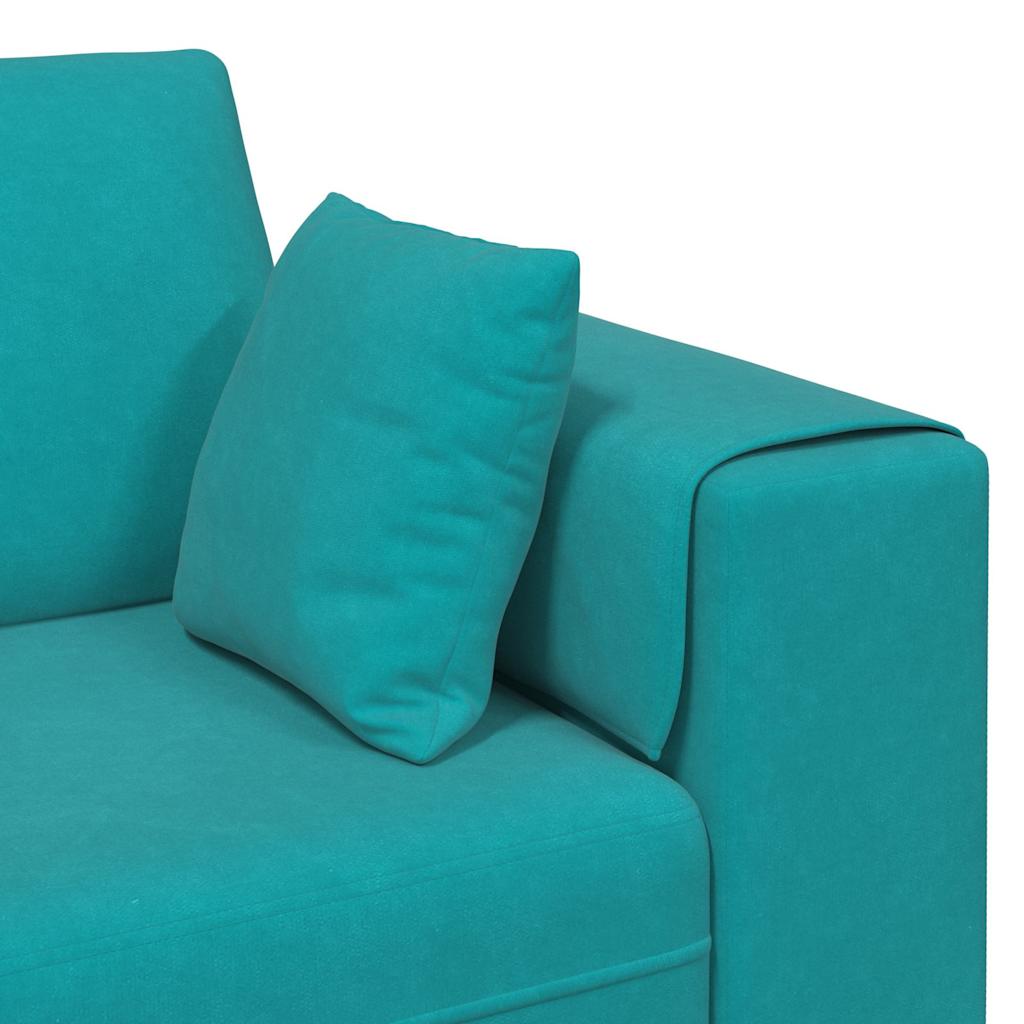 Velvet Sofa with Cushion Turquoise 208 cm Velvet
