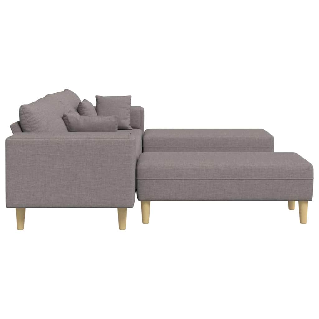 Fabric Sofa with Cushion Taupe 208 cm Fabric