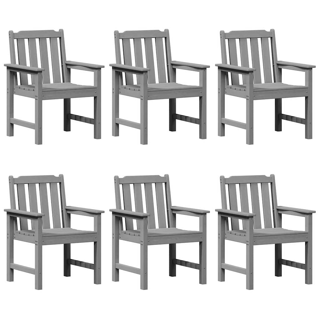 Garden Dining Chair 6 pcs Light Grey 65.5 x 55.5 x 88cm Plastic
