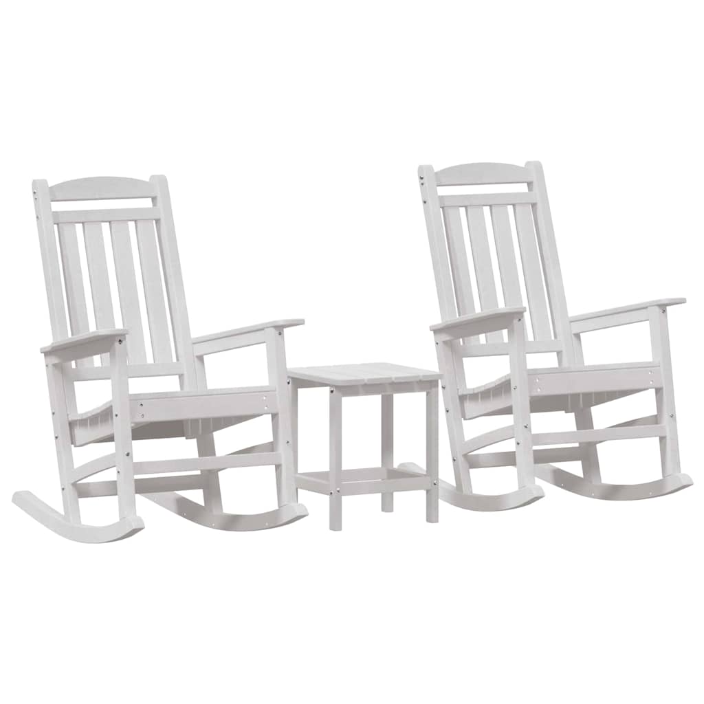 Garden Rocking Chair 3 pcs White 38 x 38 x 46cm Plastic