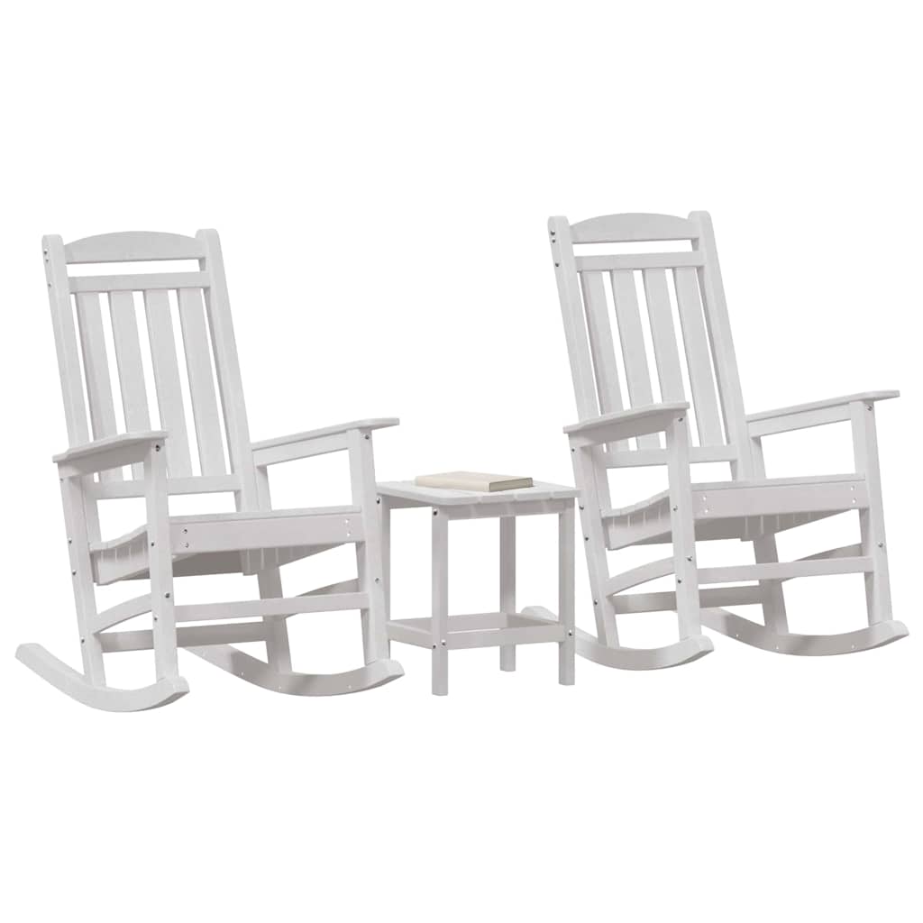 Garden Rocking Chair 3 pcs White 38 x 38 x 46cm Plastic
