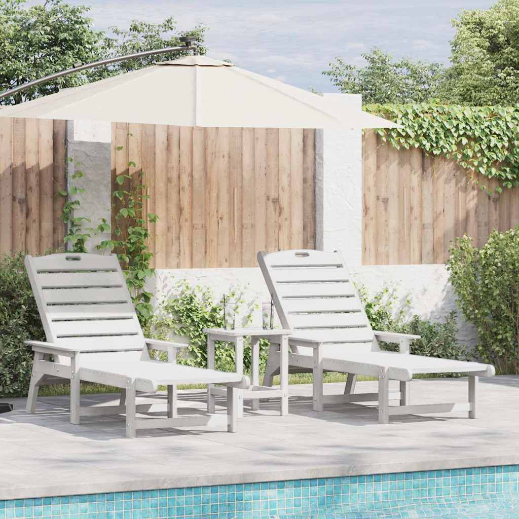 Garden Lounge Furniture 3 pcs White 38 x 38 x 46cm Polyethylene