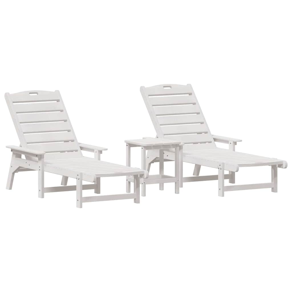 Garden Lounge Furniture 3 pcs White 38 x 38 x 46cm Polyethylene