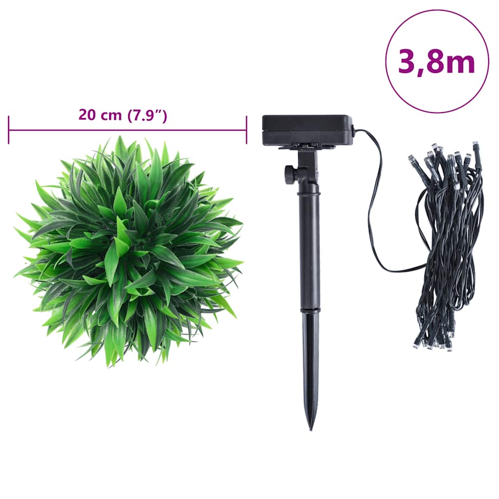 Artificial Boxwood Balls with LED Lights 2 pcs Green 20 cm